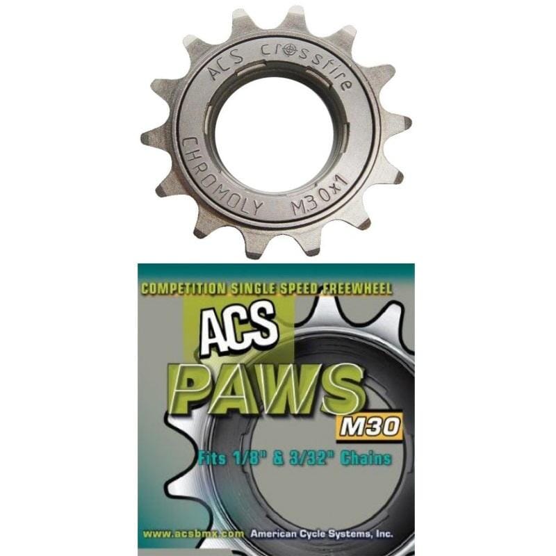 ACS 14t PAWS 4.1 BMX Freewheel 3/32" or 1/8" - M30 Threaded Bike Parts ACS 