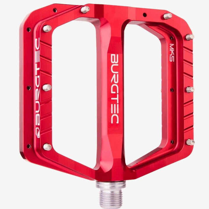 Burgtec Penthouse Flat Pedals Mk5 Steel var Col Bike Parts Burgtec Race Red