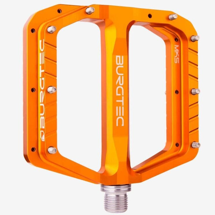 Burgtec Penthouse MK5 Flat Pedals Steel Bike Parts Burgtec Iron Bro Orange