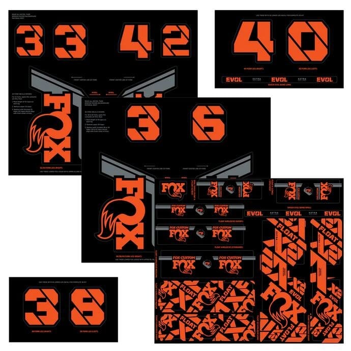 Fox Decal 2021 AM Custom Fork & Shock Kit Factory Orange Bike Parts Fox
