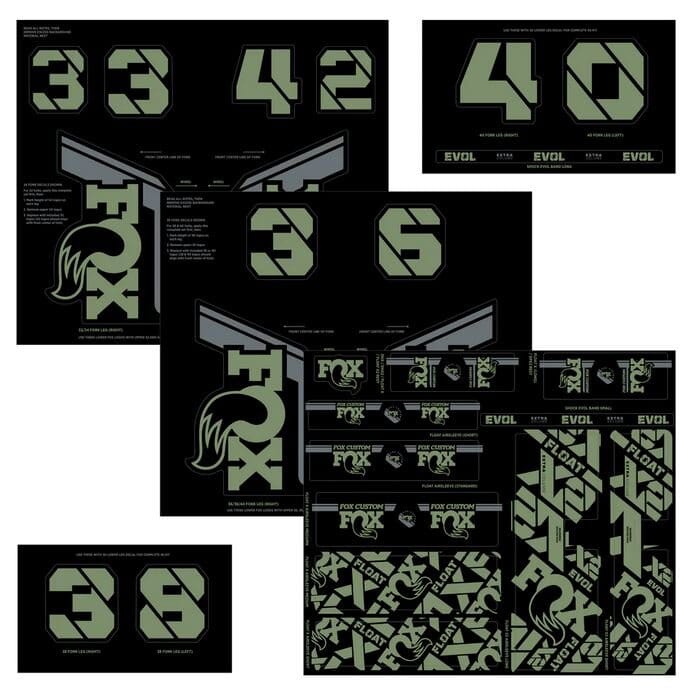 Fox Decal 2021 AM Custom Fork & Shock Kit Pistacho Bike Parts Fox