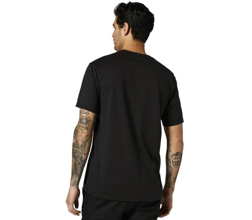 Fox Pinnacle SS Tech Tee Black Blue Bike Parts Fox