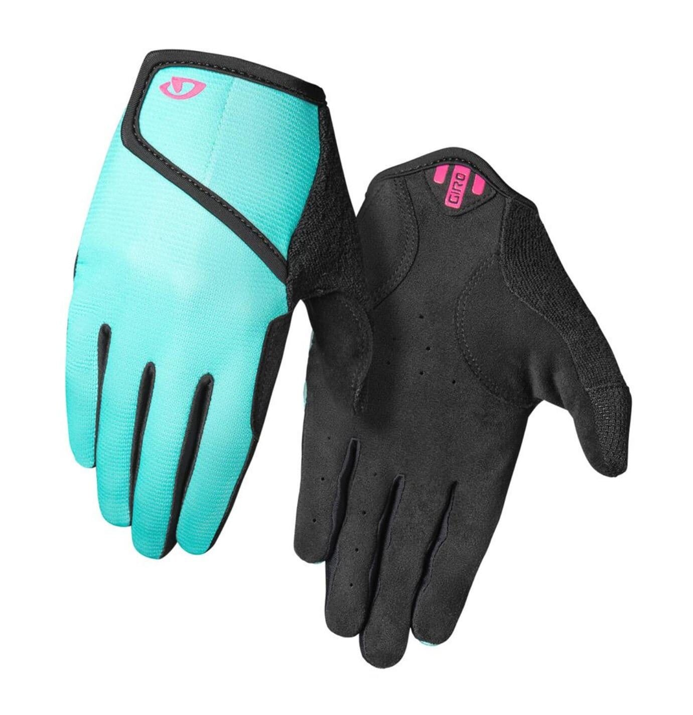 Giro DND Jnr Full Finger Gloves Teal Pink Bike Parts Giro Teal / Neon Pink XS