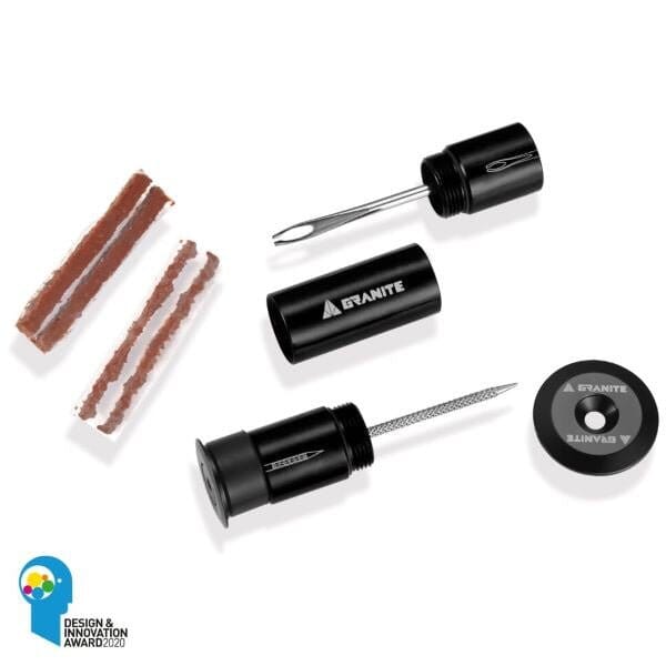 Granite Designs Stash Tyre Plug Kit Stashed Inside Handlebar - Black Bike Parts Granite
