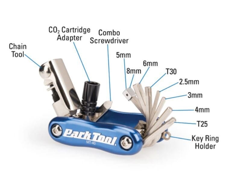 Park Tool MultiTool 2.5 -8mm, T25/T30 Screwdriver Chain Tool CO2 Adaptor Bike Parts Park Tool 