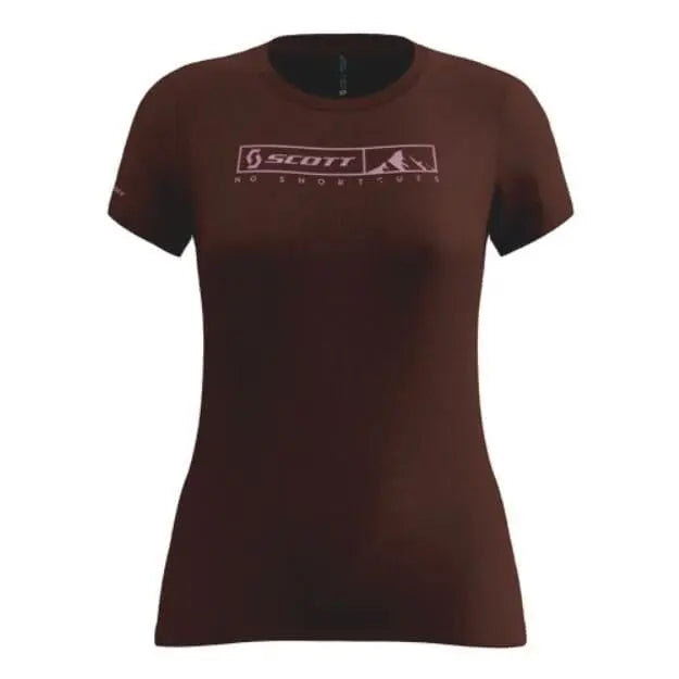 Scott Tee 10 No Shortcuts Womens Maroon Red Bike Parts Scott S