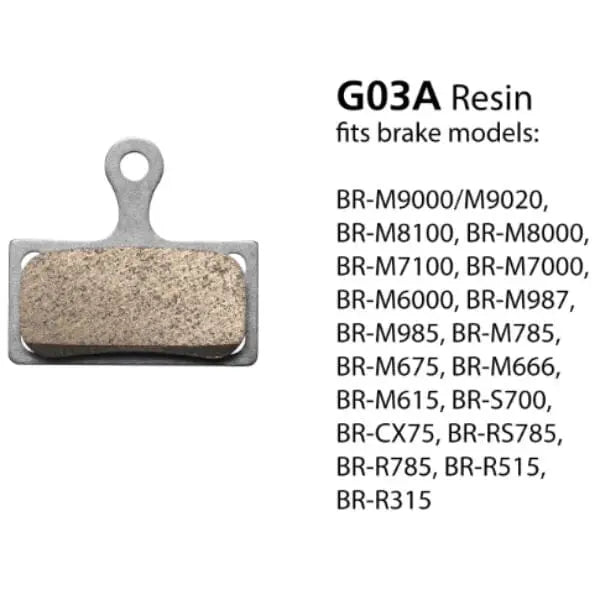 Shimano G03A Resin Disc Brake Pads Bike Parts Shimano