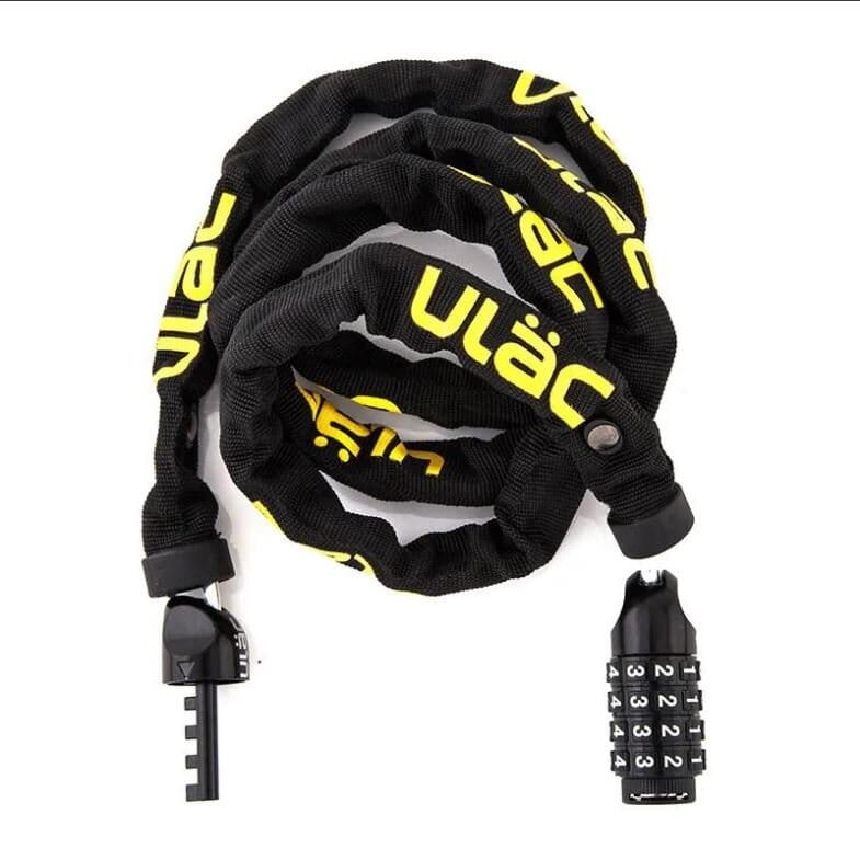 ULAC 52nd Street Chain Hardened Steel Combo Lock 4mm x 120cm Bike Parts ULAC Black