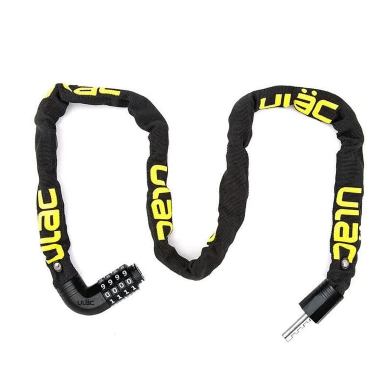 ULAC Lock Steel Kombat Combination Chain Hardened Steel 7mm x 100cm Bike Parts ULAC Black/Yellow